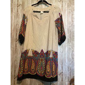 Women's Pink Owl casual Career Boutique Geometric Dress Size Large